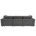 105'' 3 Seater Sofa With Removable Back Cushions And 5 Pillowsfor Living Room, Apartment, Spacious Space Gray Polyester 3 Seat