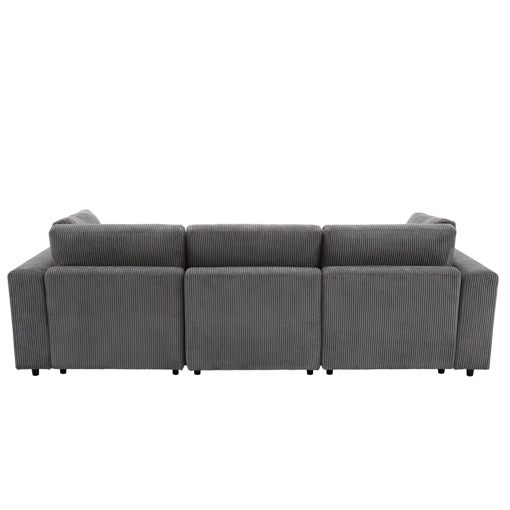 105'' 3 Seater Sofa With Removable Back Cushions And 5 Pillowsfor Living Room, Apartment, Spacious Space Gray Polyester 3 Seat