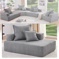 Lounge Frame For Oversized Modular U Shaped Sectional Sofa,Luxury Boucle Floor Couch Set,Convertible Sleeper Couch,Spacious Foam Filled Sofa Bed For Living Room Gray Boucle 1 Seat