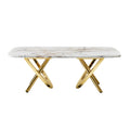Gold Stainless Steel Marble Pattern Coffee Table 50.78
