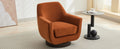 U Shaped Fully Assembled Swivel Chair Velvet Accent Chair Armchair Round Barrel Chair For Living Room Bedroom, Burnt Orange Burnt Orange Velvet