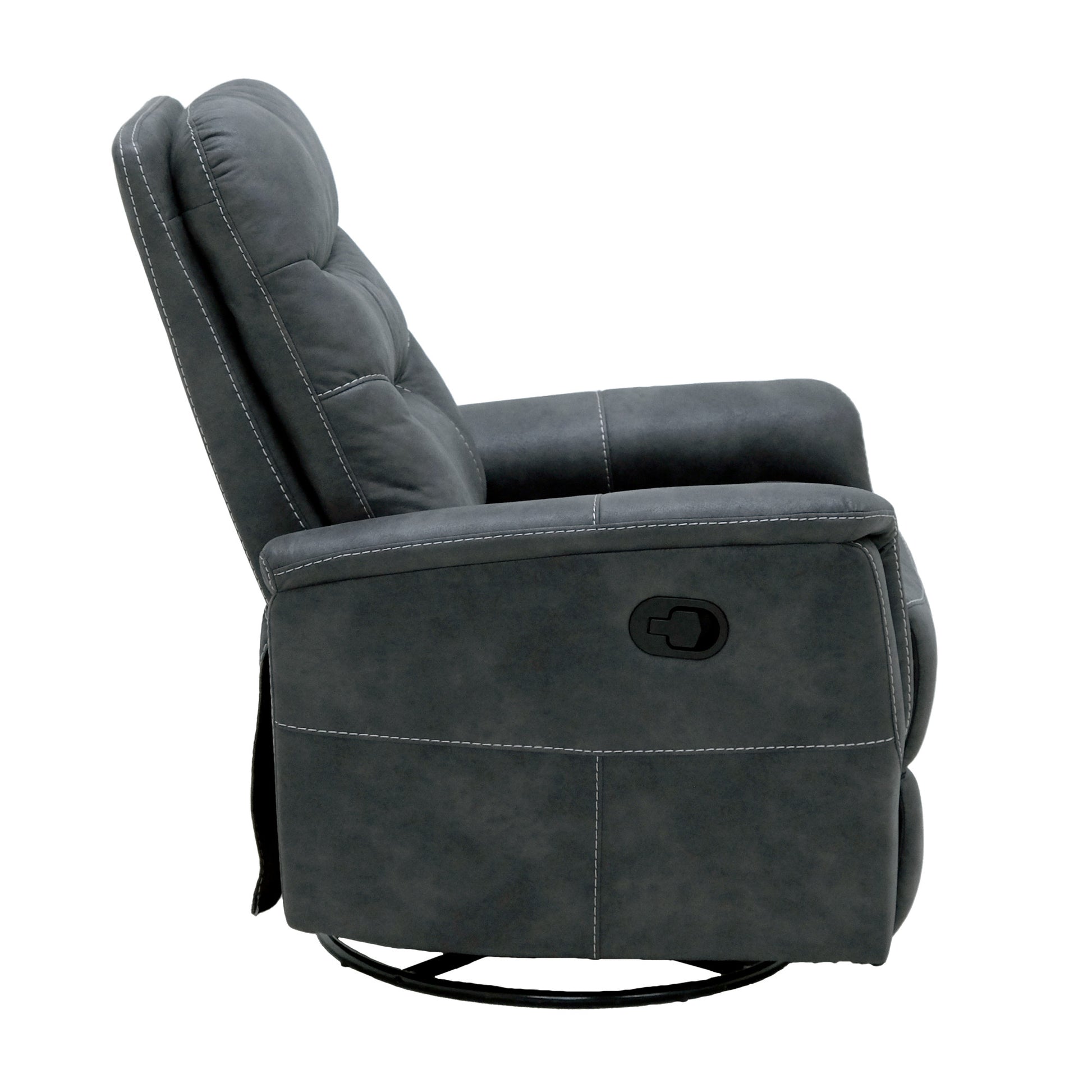 Korka Gray Swivel Gliding Recliner Dark Gray Primary Living Space Foam Engineered Wood