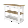 Brooklyn 46 Kitchen Island, Two Shelves, Two Drawers Multicolor Kitchen Contemporary Rectangular Kitchen Carts Melamine Engineered Wood Medium 40 55In