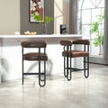 Coolmore Bar Stools Set Of 2, Modern Bar Stool With Back, Black Metal Frames, Upholstered Bar Stools For Kitchen Island, Pub, Club Dark Brown Pu Dark Brown Dining Room Foam Pu Leather