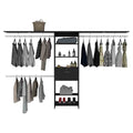 Closet System Ashland, Bedroom, Black Black Particle Board Particle Board