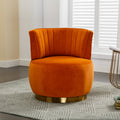 Coolmore 360 Degree Swivel Cuddle Barrel Accent Sofa Chairs, Round Armchairs With Wide Upholstered, Fluffy Velvet Fabric Chair For Living Room, Bedroom, Office, Waiting Rooms Orange Foam Velvet