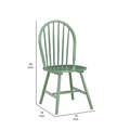 Irvin 18 Inch Modern Dining Chairs, Round Spindle Backs, Set Of 2, Green Green Solid Wood