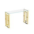 Console Table Stainless Steel Glass,Meal Side Table Golden Clear Bs 02 Golden,Transparent Primary Living Space Modern Stainless Steel