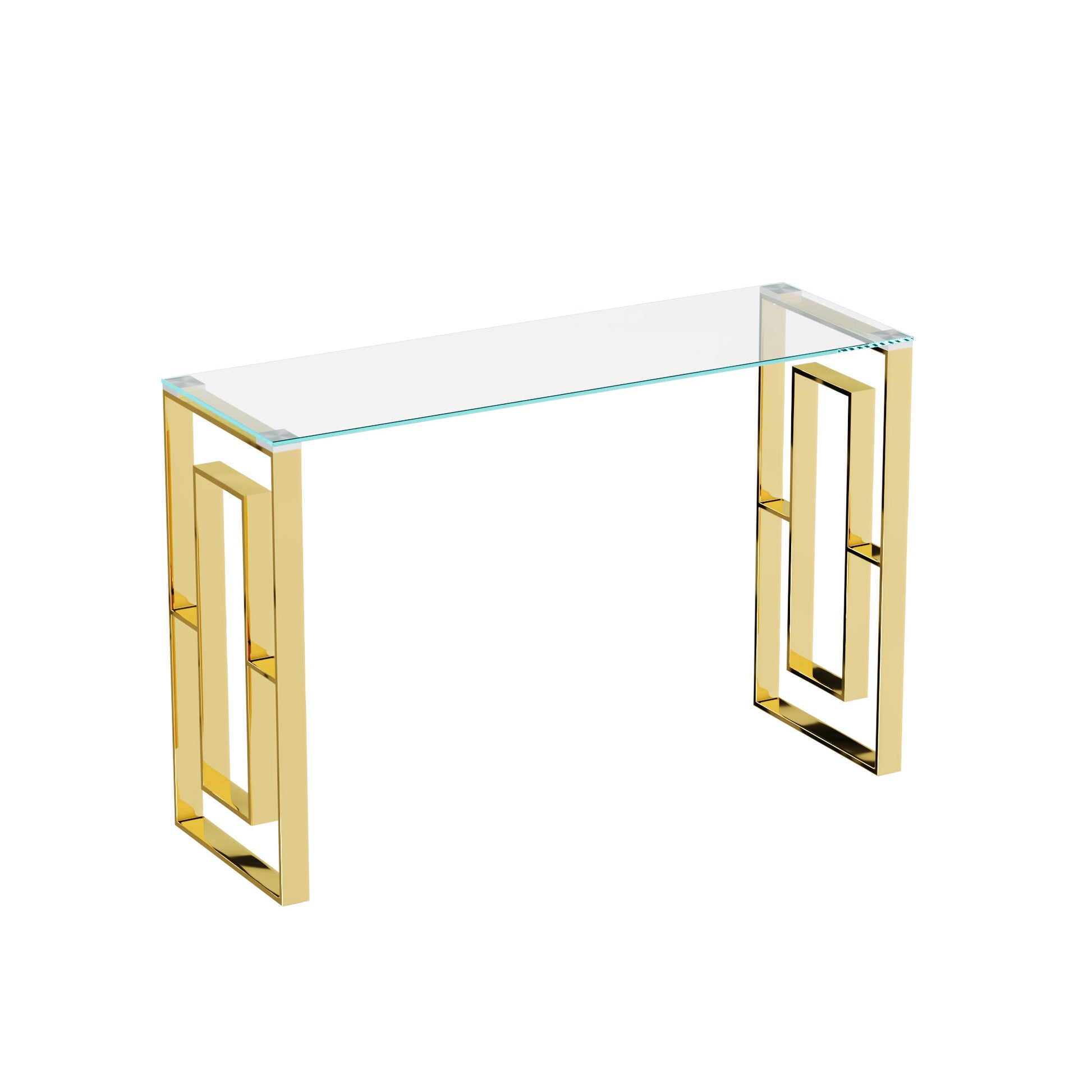 Console Table Stainless Steel Glass,Meal Side Table Golden Clear Bs 02 Golden,Transparent Primary Living Space Modern Stainless Steel