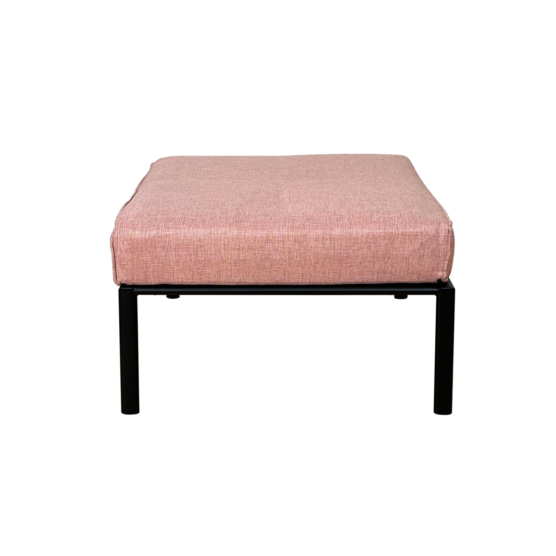 Rajni Patio Ottoman, Pink Fabric & Black Finish Ot01768 Pink Fabric