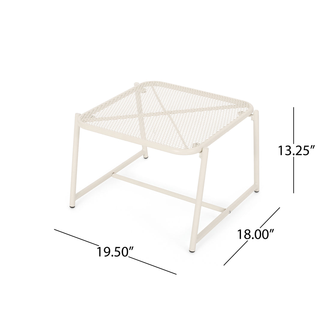 Kincaid 13"H Side Table Matte White Iron