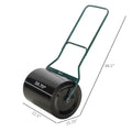 Outsunny 20 Inch Push Tow Behind Lawn Roller Filled With 16 Gal Water Or Sand, Perfect For Flattening Sod In The Garden Black Metal
