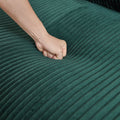 122.04 Inch Corduroy Upholstered Sectional Sofa With Right Facing Chaise For Living Room Office Corner Corduroy Modern Sofa Green Green Corduroy 3 Seat