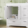 36'' Bathroom Vanities With Single Sink, Modern Under Mount Bathroom Sink Cabinet With 2 Closing Doors & 4 Drawers. White, 35.8''W X 19.7''D X 35.4''H. White Particle Board Mdf