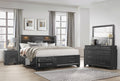 Civic Grey Full Bed Gray Solid Wood Mdf