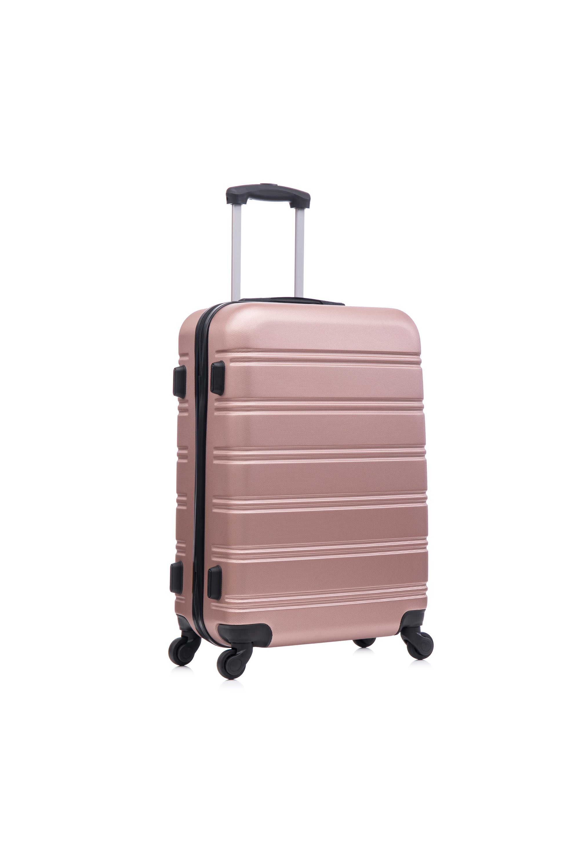 Luggage Universal Wheel Hard Shell Lightweight Password Lock Family Set Rose Gold, 3 Piece Set 20 Inches 24 Inches 28 Inches Rose Gold Abs