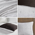 Faux Fur To Mink Down Alternative Comforter Set Queen Ivory Polyester