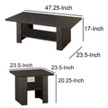 Bewildering Rich Black 3 Piece Occasional Table Set Black Particle Board