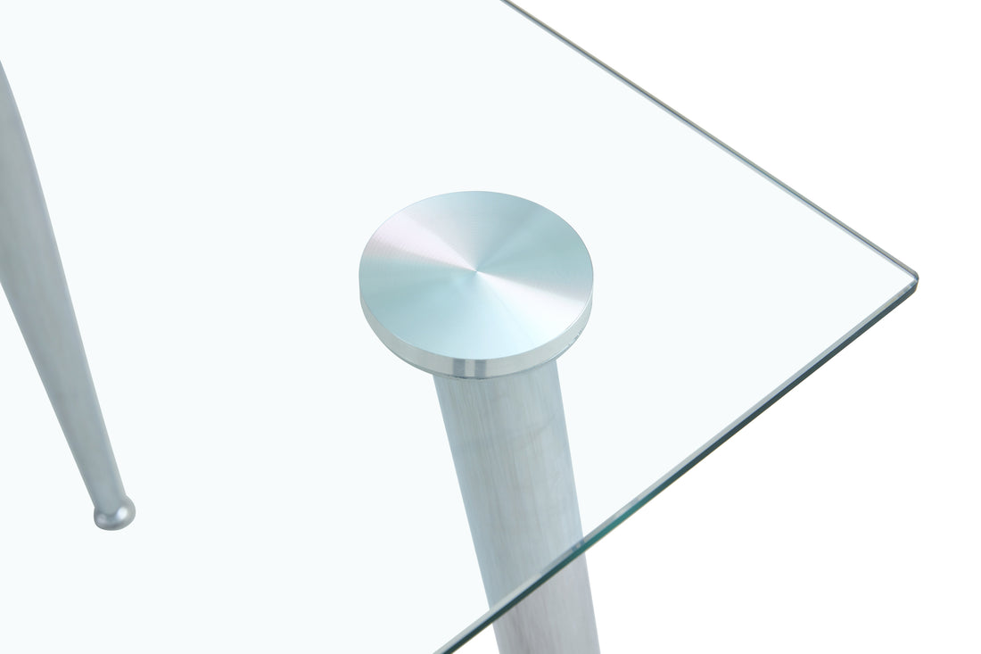 Table Leg For Gt 02, Silver Leg Silver Clear Metal