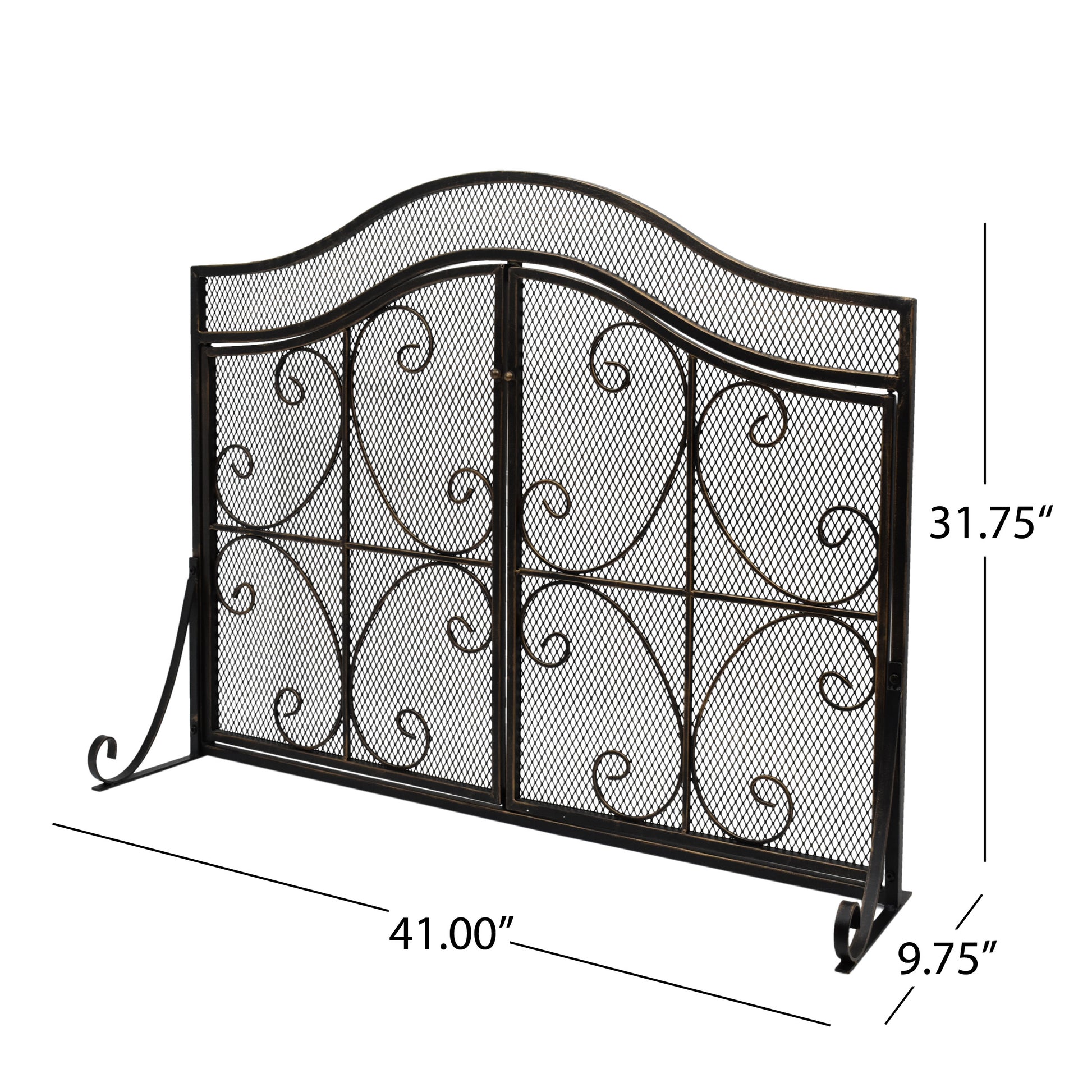 Fire Screen Black Gold Iron