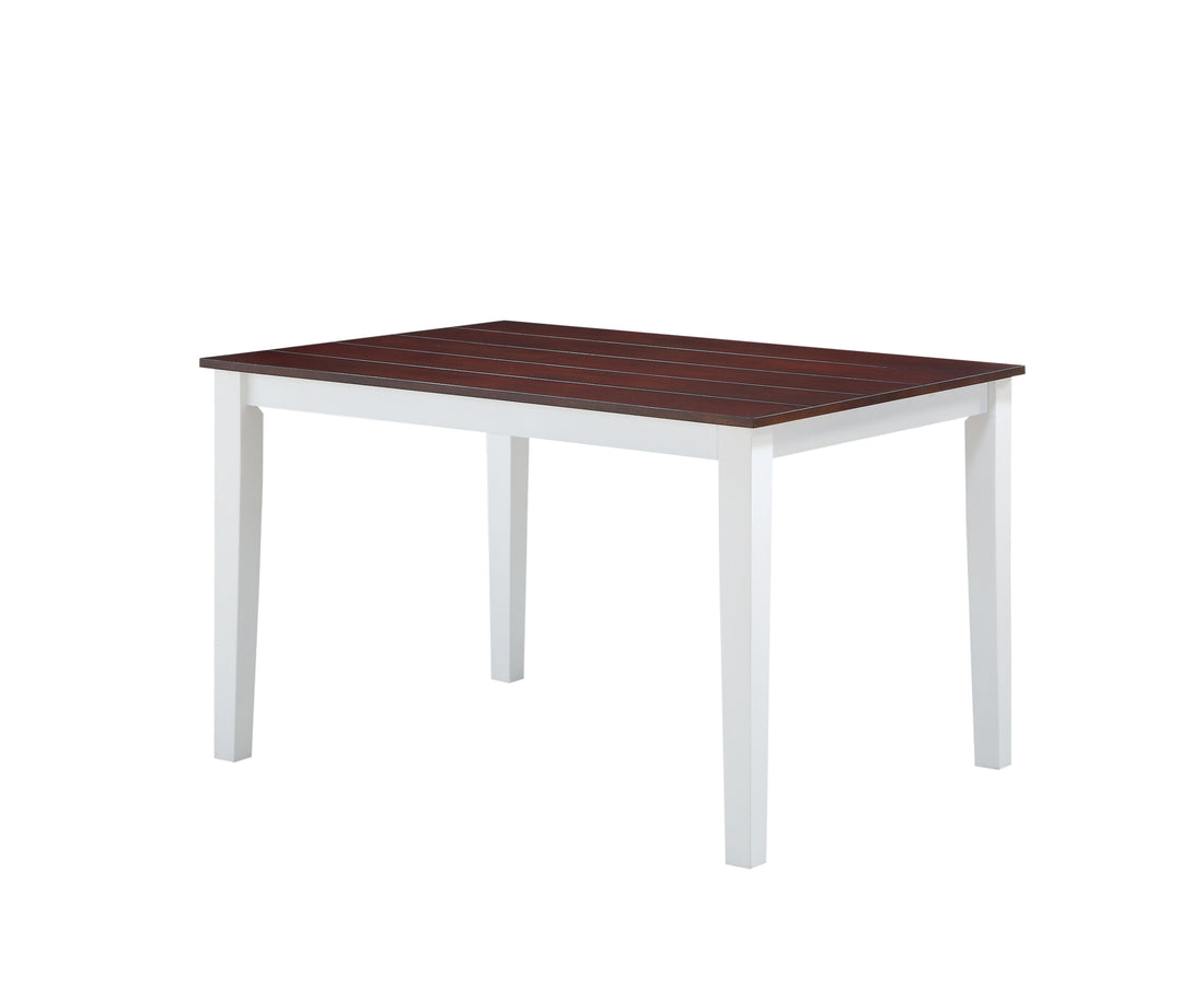White And Walnut Dining Table With Tapered Leg White Walnut Seats 4 Dining Room Modern Rectangular Solid Wood Mdf