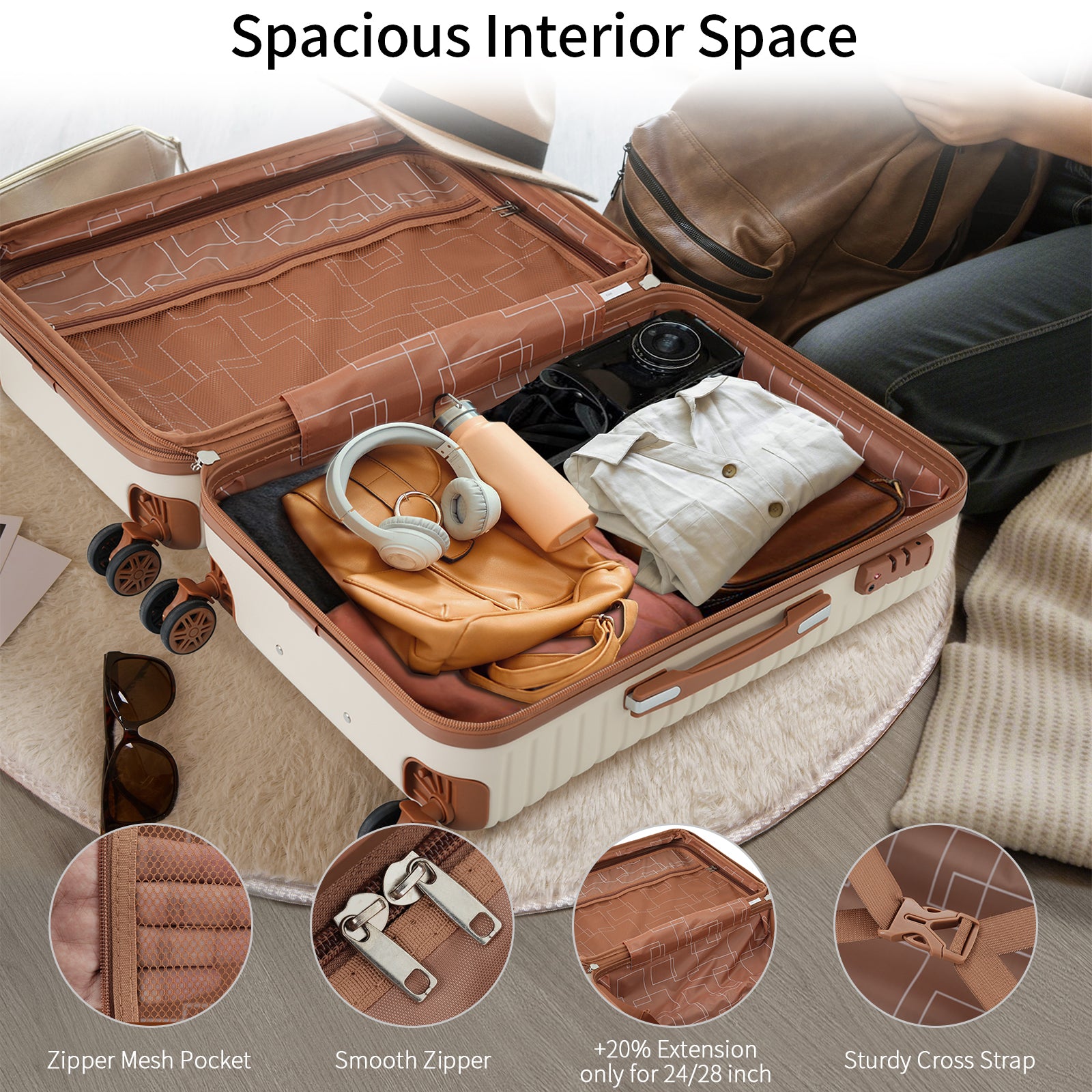 Luggage Sets 3 Piece Carry On Luggage 22X14X9 Airline Approved, Lightw