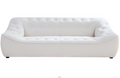 Wks10W White Sofa Withdurable Fabric, Solid Wood Frame, High Density Sponge Filler White Fabric 2 Seat