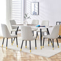 Modern Minimalist Dining Table. Imitation Marble Patterned Stone Burning Tabletop With Black Metal Legs.Modern Dining Chair With Pu Artificial Leather Backrest Cushion And Black Metal Legs.F 001 C 007 Grey Sintered Stone