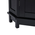 Black Bathroom Cabinet Triangle Corner Storage Cabinet With Adjustable Shelf Modern Style Mdf Board Black Mdf