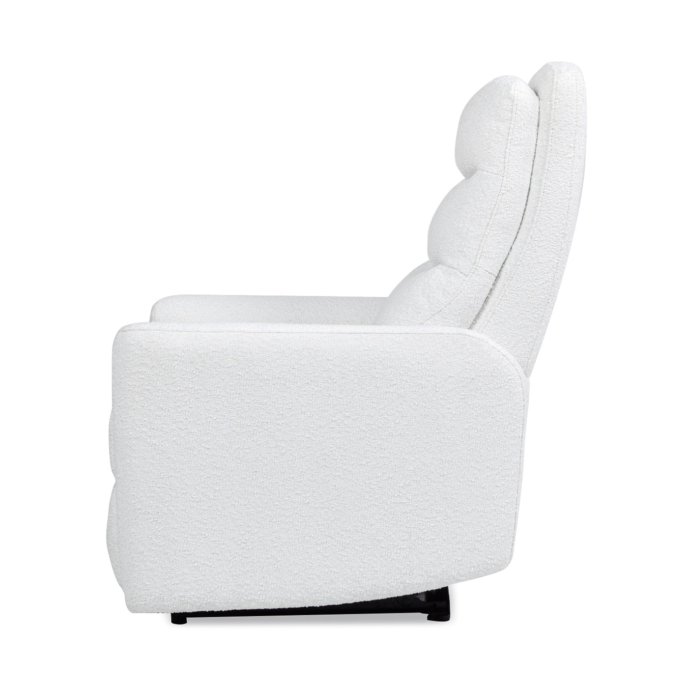 Bloomy 35.5" High Back Power Recliner Motion Chair, Chiffon White Boucle White Foam Boucle
