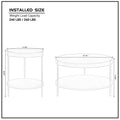 2 Piece Modern 2 Tier Round Coffee Table Set For Living Room,Easy Assembly Nesting Coffee Tables, End Side Tables For Bedroom Office Balcony Yard,Black Mdf Matt Black Mdf Metal