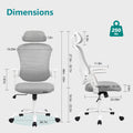 Office Chair, Comfortable Swivel Chair With High Back, Wheels, Adjustable Headrest, Comfortable Lumbar Support, Flip Arm, Pink Grey Stainless Steel
