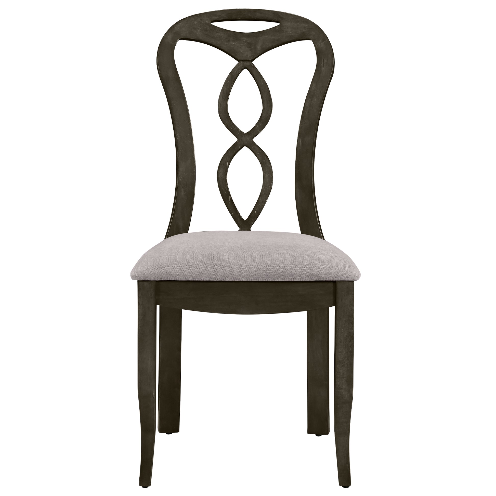 Retro 7 Piece Trestle Dining Table Set With Upholstered Dining Chairs, Smooth Dining Backs For Dining Room, Living Room, Kitchen, Gray Upholstered Chair Wood Gray Seats 6 Wood Dining Room Solid Wood Rubberwood Trestle Rectangular Foam Dining Table With