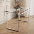 Modern Minimalist Rectangular Glass Dining Table For 4 6 With 0.31