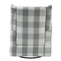 Grey And White Rolled Arm Swivel Chair With Glider Grey Primary Living Space Traditional Pine Wood Fabric