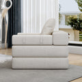 Single Sofa Chair That Converts To A Single Sofa Bed For Living Room, Guest Room, Playroom, White Creamy White Primary Living Space Modern Foam Linen