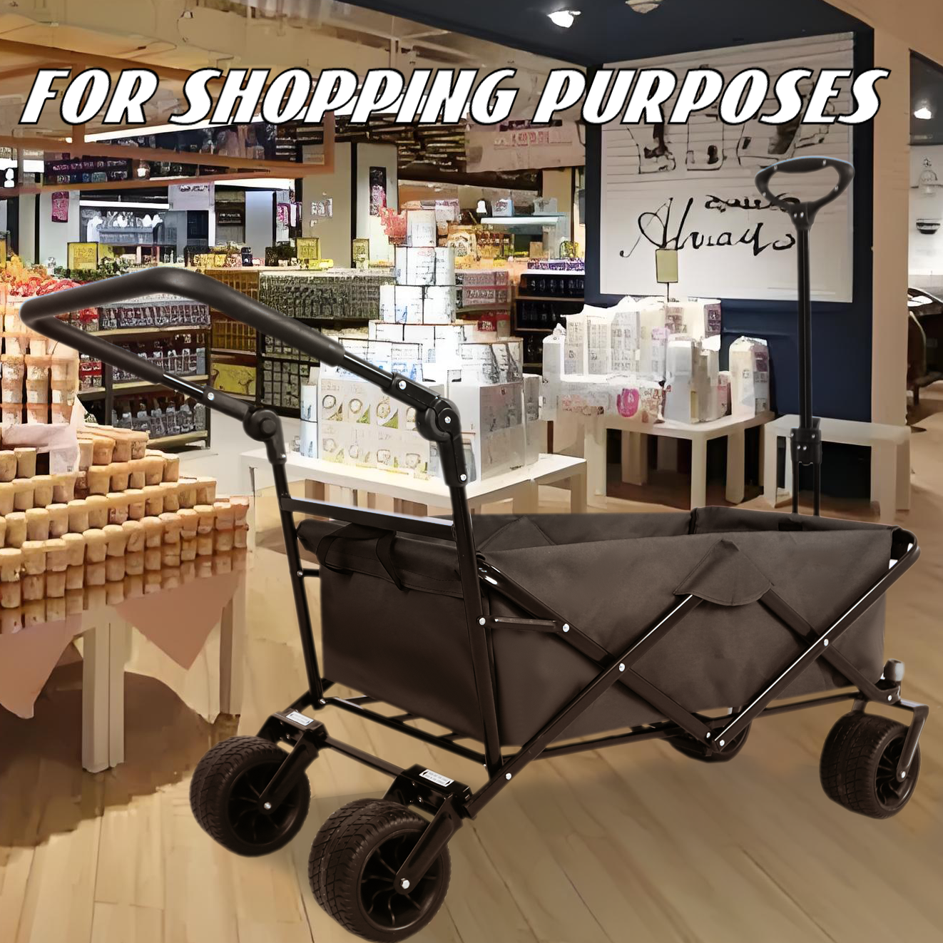 Utility Park Garden Cart Tool Customized Color Folding Camping Trolley Outdoor Picnic Beach Wagon Black Garden & Outdoor Oxford Fabric Metal