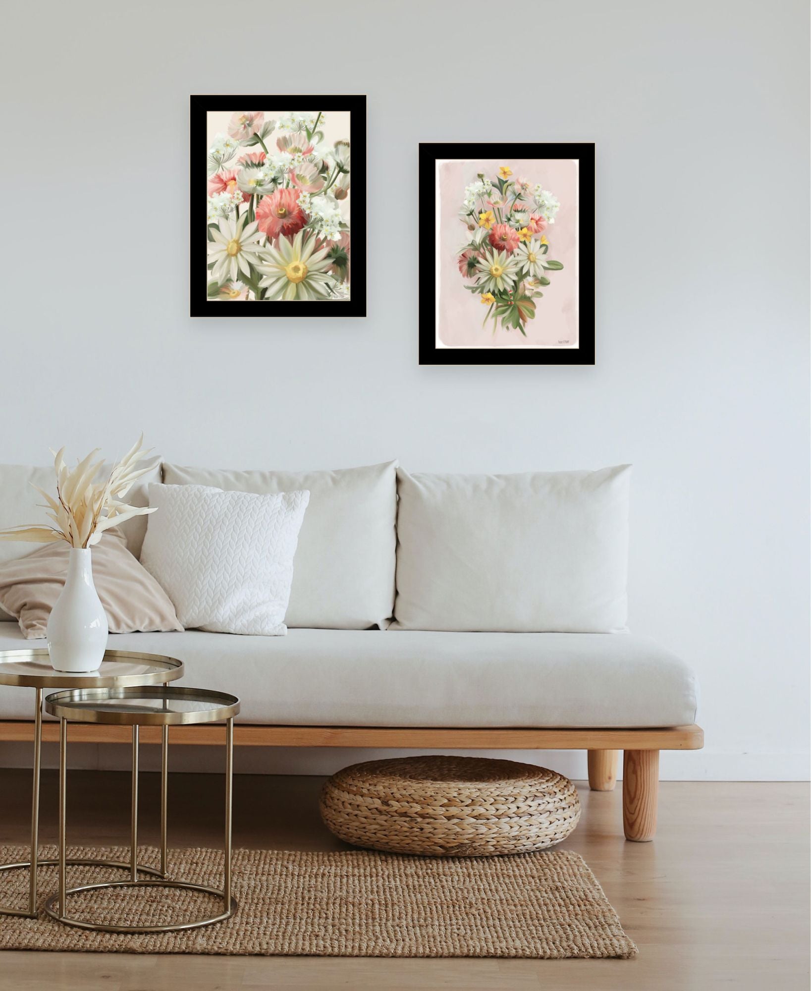 "Summer Wildflowers Just For You" Framed Wall Art For Living Room, Wall Art Print For Home Decor, Bedroom Wall Art By House Fenway Multicolor Wood Paper