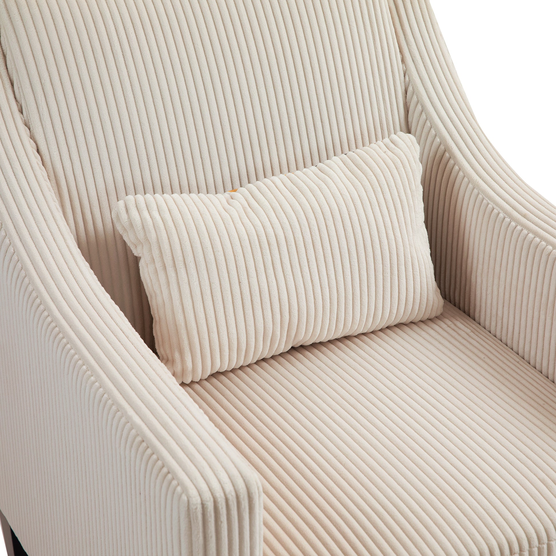 Coolmore Modern Accent Chair,Upholstered Armchair With Scooped Arms For Bedroom,Apartment,Studio,Office,Waiting Room Beige Corduroy Beige Primary Living Space Foam Corduroy