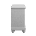 Mariano Gray 3 Drawer Nightstand With Usb Gray Solid Wood