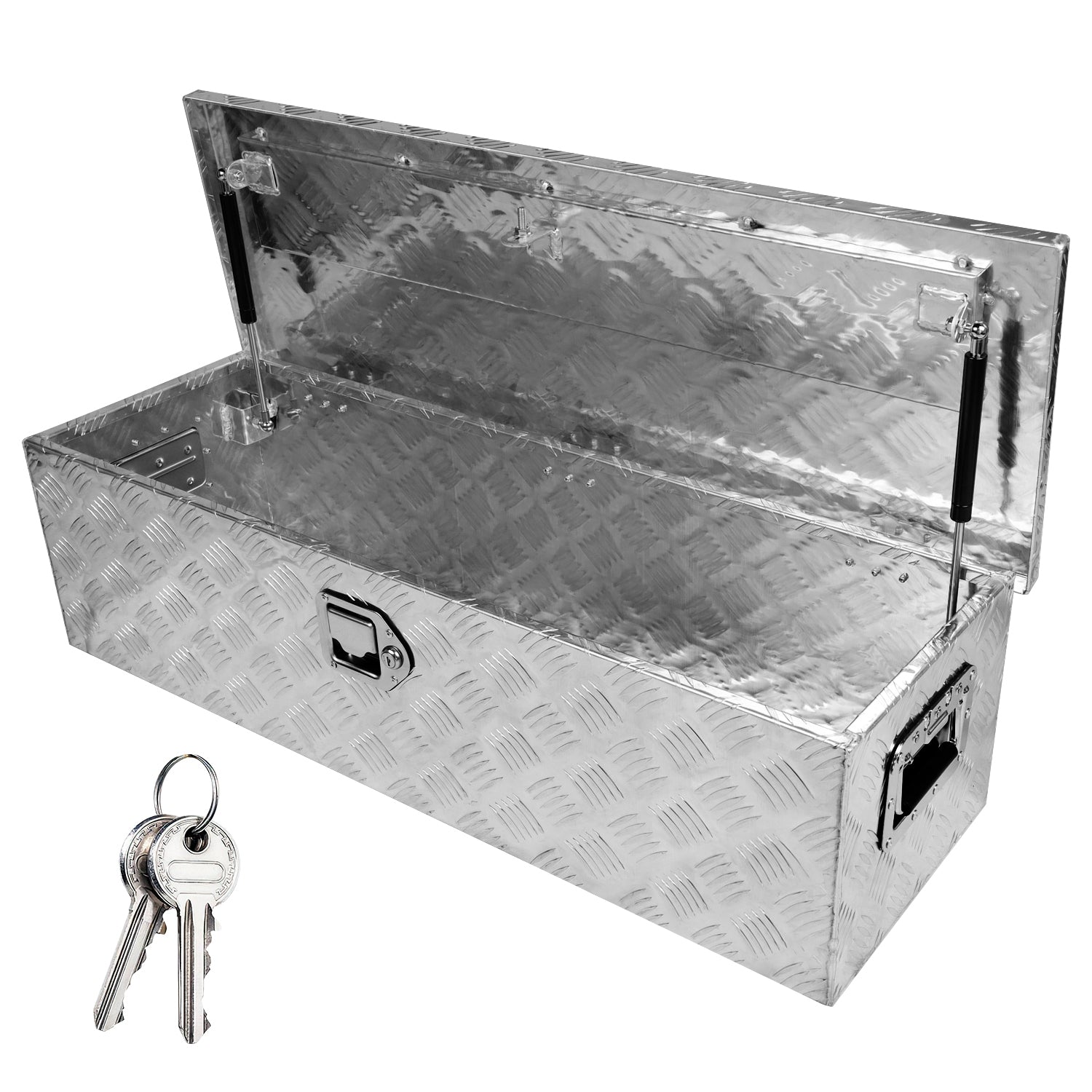 39 Inch Truck Bed Tool Box Aluminum Heavy Duty Trailer Tool Box For Pickup Truck Bed Rv Toolbox With Handle And Lock Silver Silver Aluminium