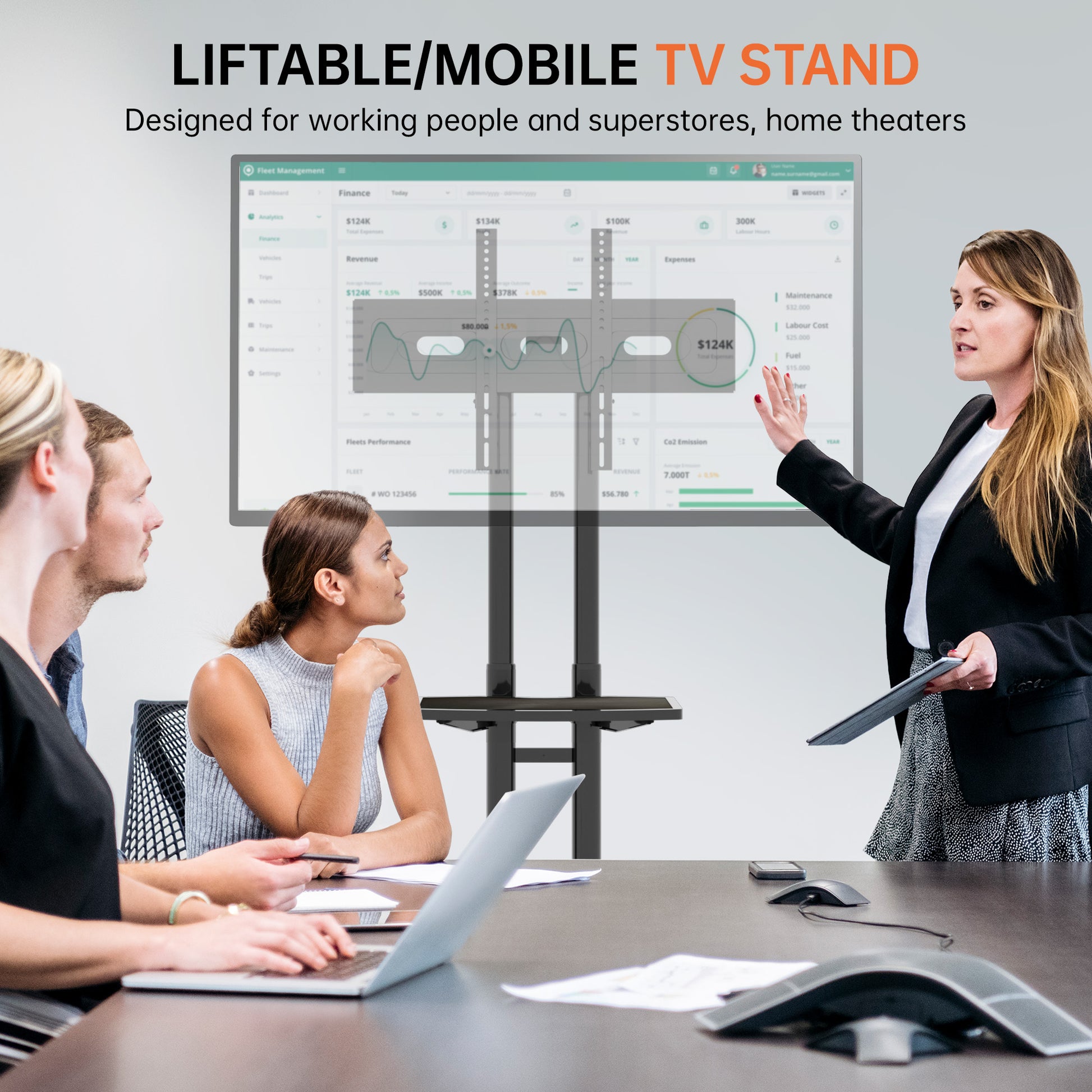 Fanco Universal Swivel Tv Stand For 32 80 Inch Tvs, Height Adjustable Table Top Tv Stand Mount With Tilt, Max Vesa 600X400Mm Black Black Primary Living Space 70 79 Inches Iron