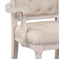 Wynsor Arm Chair Set 2 , Fabric & Antique Champagne 67533 Champagne Upholstered