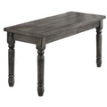 Weathered Grey Dining Bench With Turned Legs Grey Gray Dining Room Farmhouse Rubberwood Wood