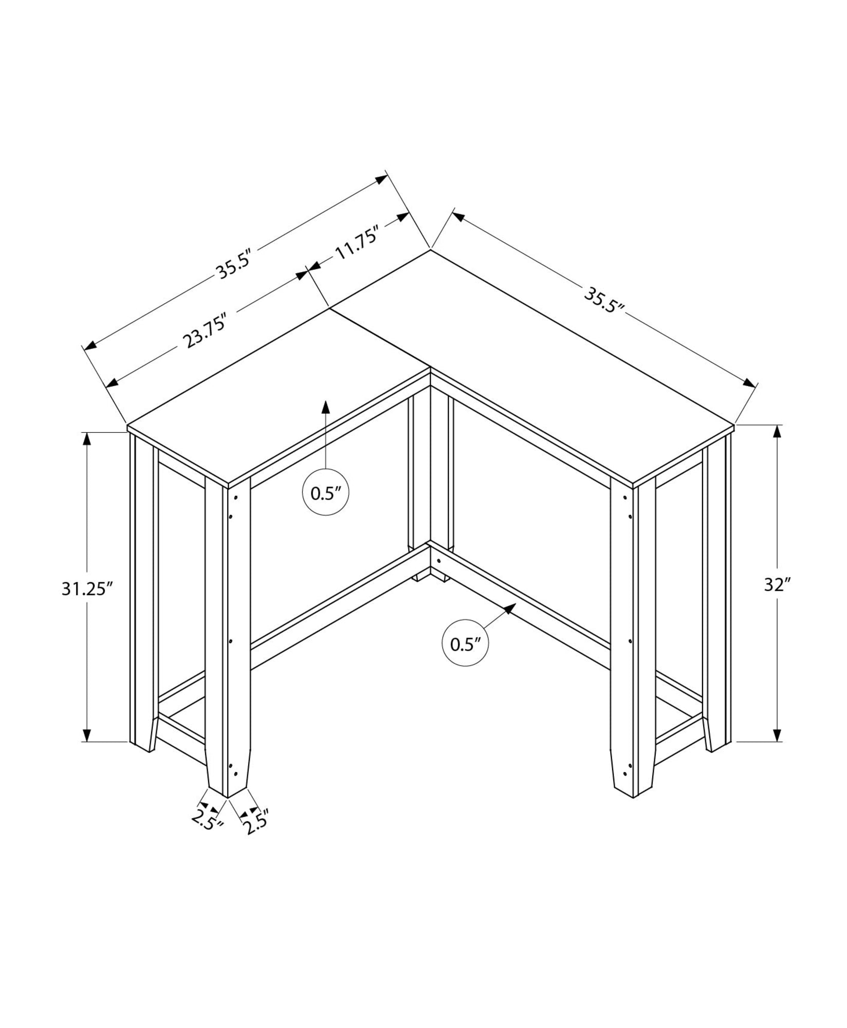 Accent Table, Console, Entryway, Narrow, Corner, Living Room, Bedroom, White Laminate, Contemporary, Modern White Particle Board