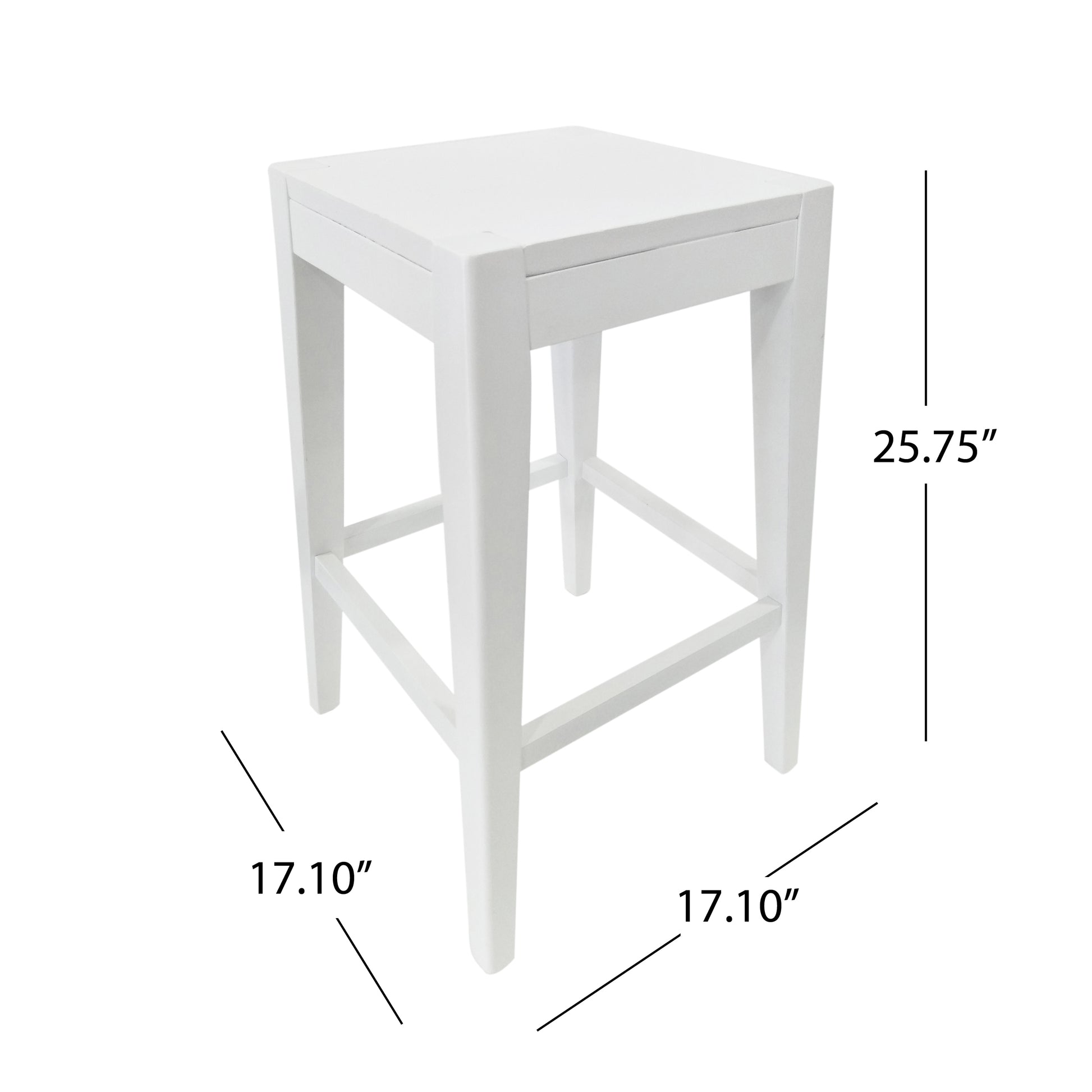 Counter Stool Set Of 2 White Fabric