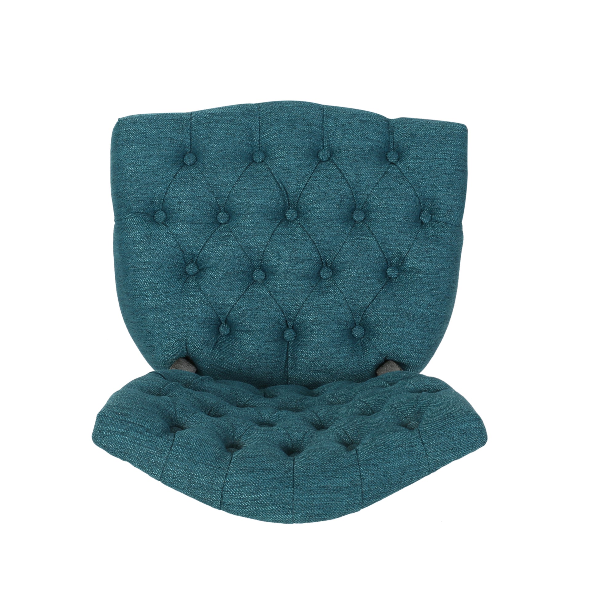 Kd Tufted Chair Wthr Set Of 2 Teal Fabric