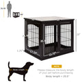 Pawhut Dog Crate Furniture, Small Dog Cage End Table With Two Opening Sides, Lockable Door, Puppy Kennel Indoor, Cute And Decorative, Coffee Dark Brown Mdf