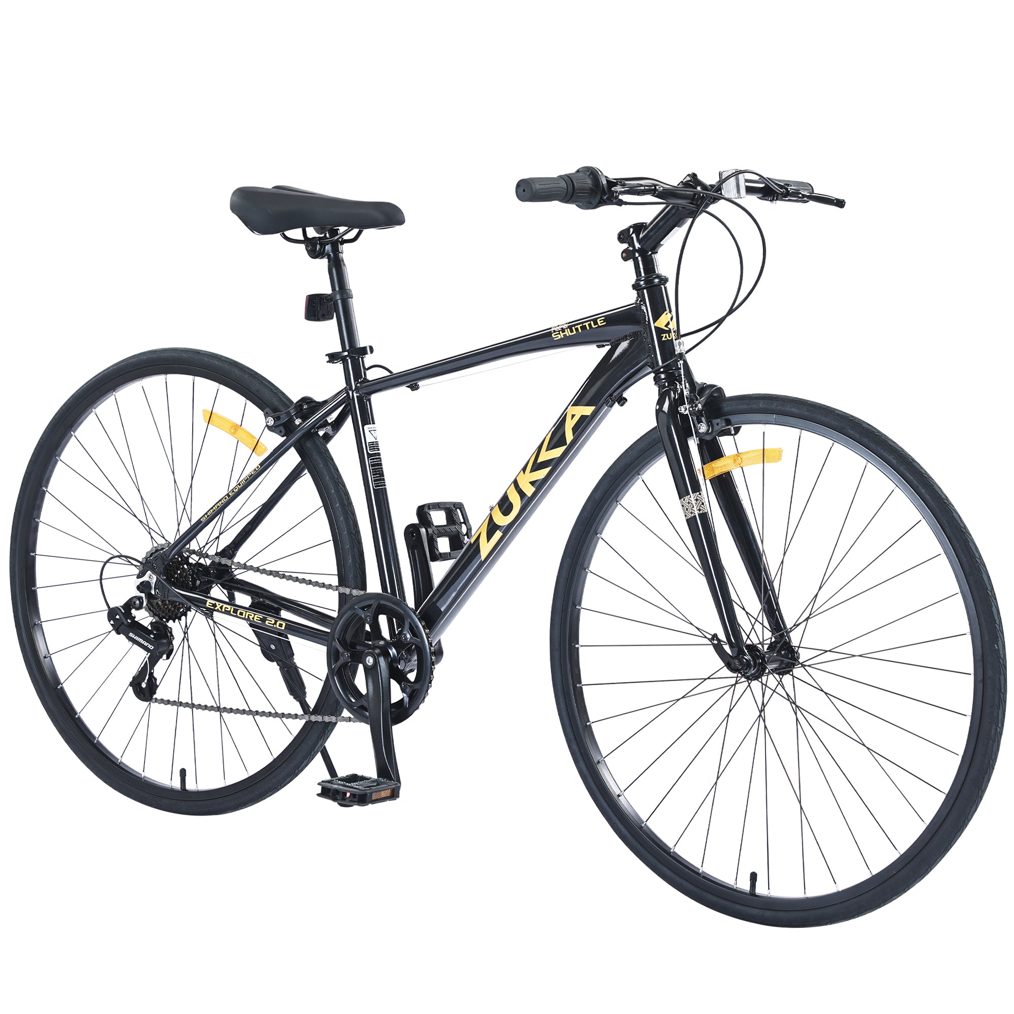 Shimano 7 Speed Hybrid Bike Aluminum Alloy Frame C Brake 700C Road Bike For Men Women'S City Bicycle Black Aluminium Alloy