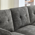 Sectional 3 Seaters Sofa ,Double Sided Multi Functional Footstool, Storage Matnon Slip Leg, Two Pillows, Velvet, Dark Grey Dark Grey Velvet 3 Seat